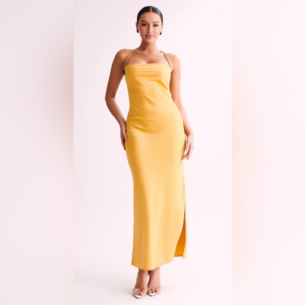 Meshki Straight Neck Slip Maxi Sydney Dress - Yellow